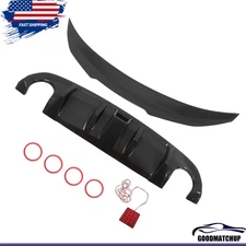 Carbon Fiber Rear Bumper Diffuser & Rear Spoiler Fits For 2014-2017 Infiniti Q50