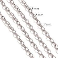1Yard Stainless Steel Round Paperclip Chain 5mm for Bracelet Necklace SSF78-5mm