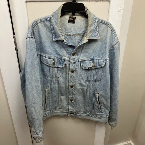 VTG  THRASED Lee Riders Denim Jean Jacket Union USA Made PATD 153438 READ