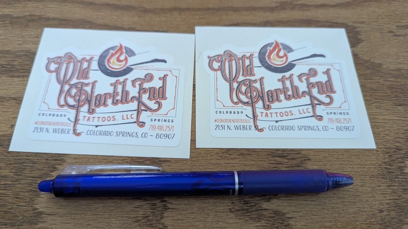Old North End Colorado Springs, CO Colorado Tattoo Shop Sticker Decals Tattoos