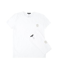 VERSACE Mens T-Shirt Bi-Pack Jersey Topeka Bi-Stretch Cotton White Size 7 RRP135