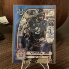 2024 Bowman University Chrome #160 Savion Williams Blue Refractor #/199