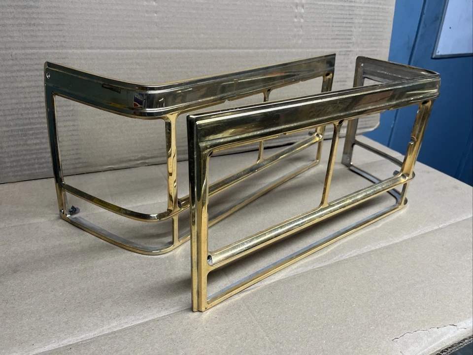 OEM 1980-89 Cadillac FARO BISEL Fleetwood Deville LH RH Par PLACA DE ORO 24K Foto 2 de 4