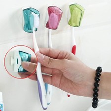 Home Bathroom Toothbrush Suction Holder Rack Wall Mount Useful Hanger   R6R8