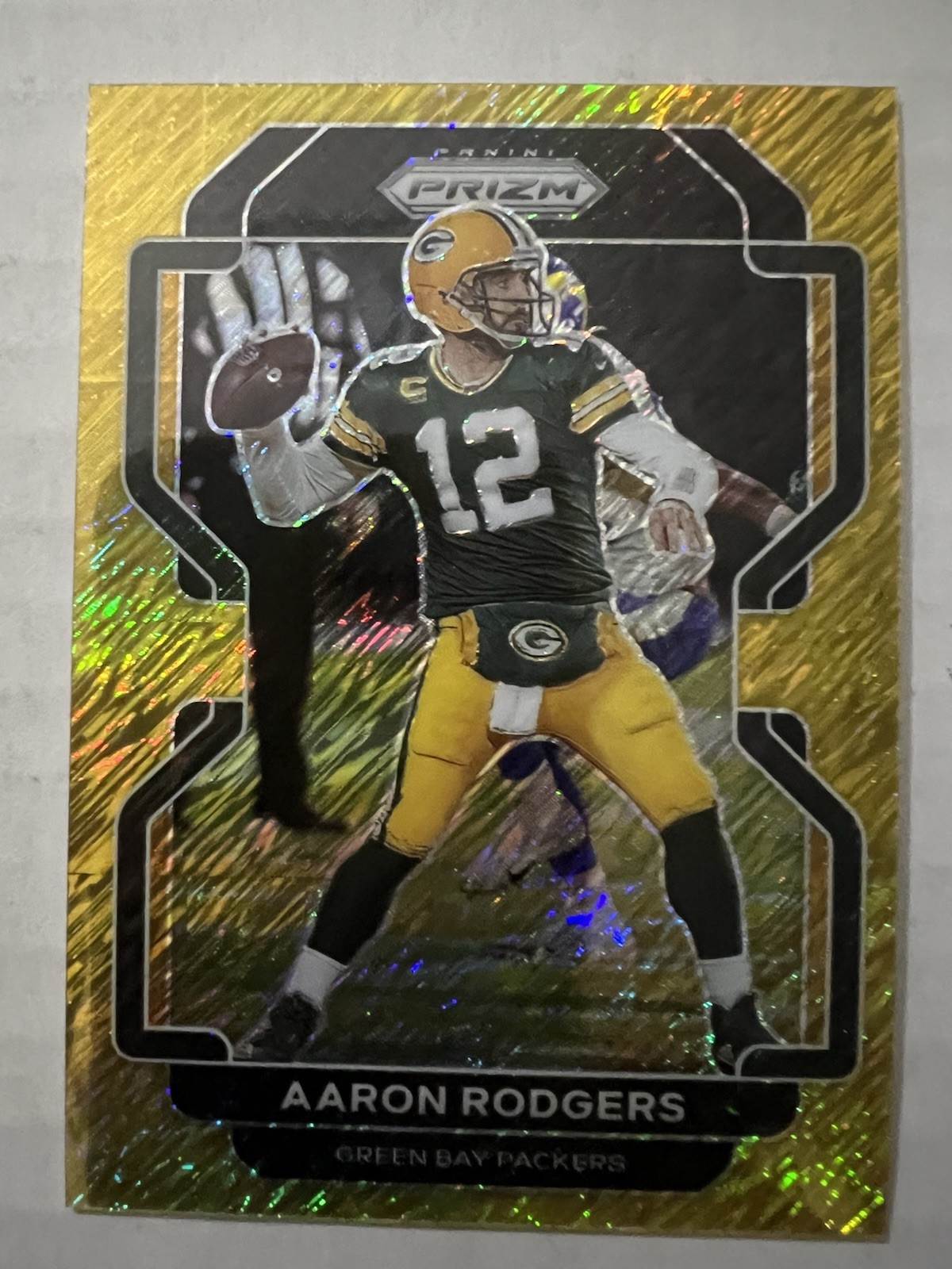 2021 Panini Prizm - Aaron Rodgers #138 Gold Shimmer Prizm 3/10