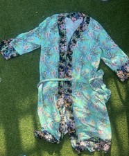 Joe Browns Kimono and Night Dress Set Size 12 Vibrant Floral Print