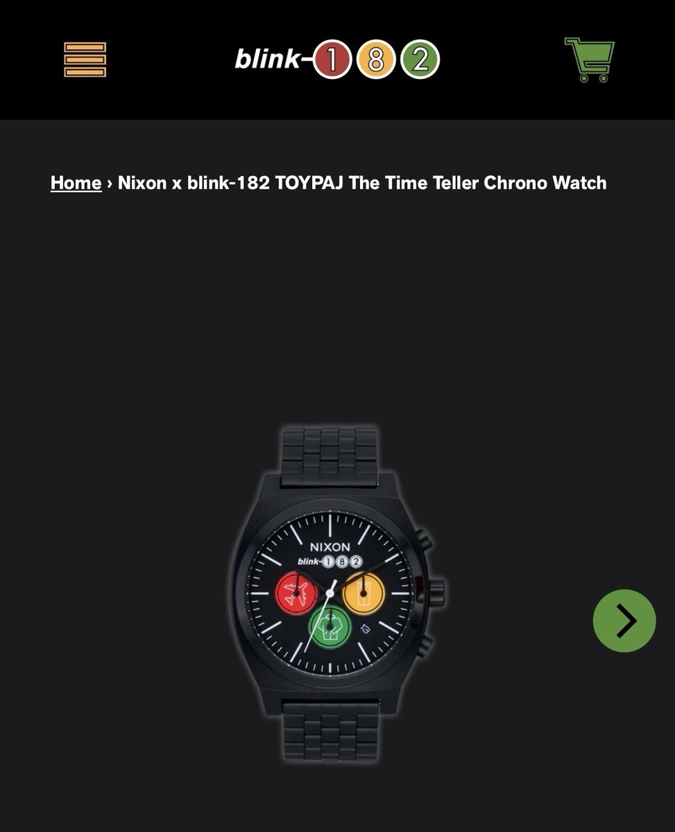 Nixon x blink-182 Time Teller Chrono 40mm Black Steel Chronograph