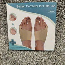 Posesee Bunion Corrector Little Toe Large Gel Pad Foot Brace Pair Latex Free New
