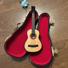 Kurt Adler 5.5" Pearlized Wood Guitar Ornament - Perfect Holiday Decor