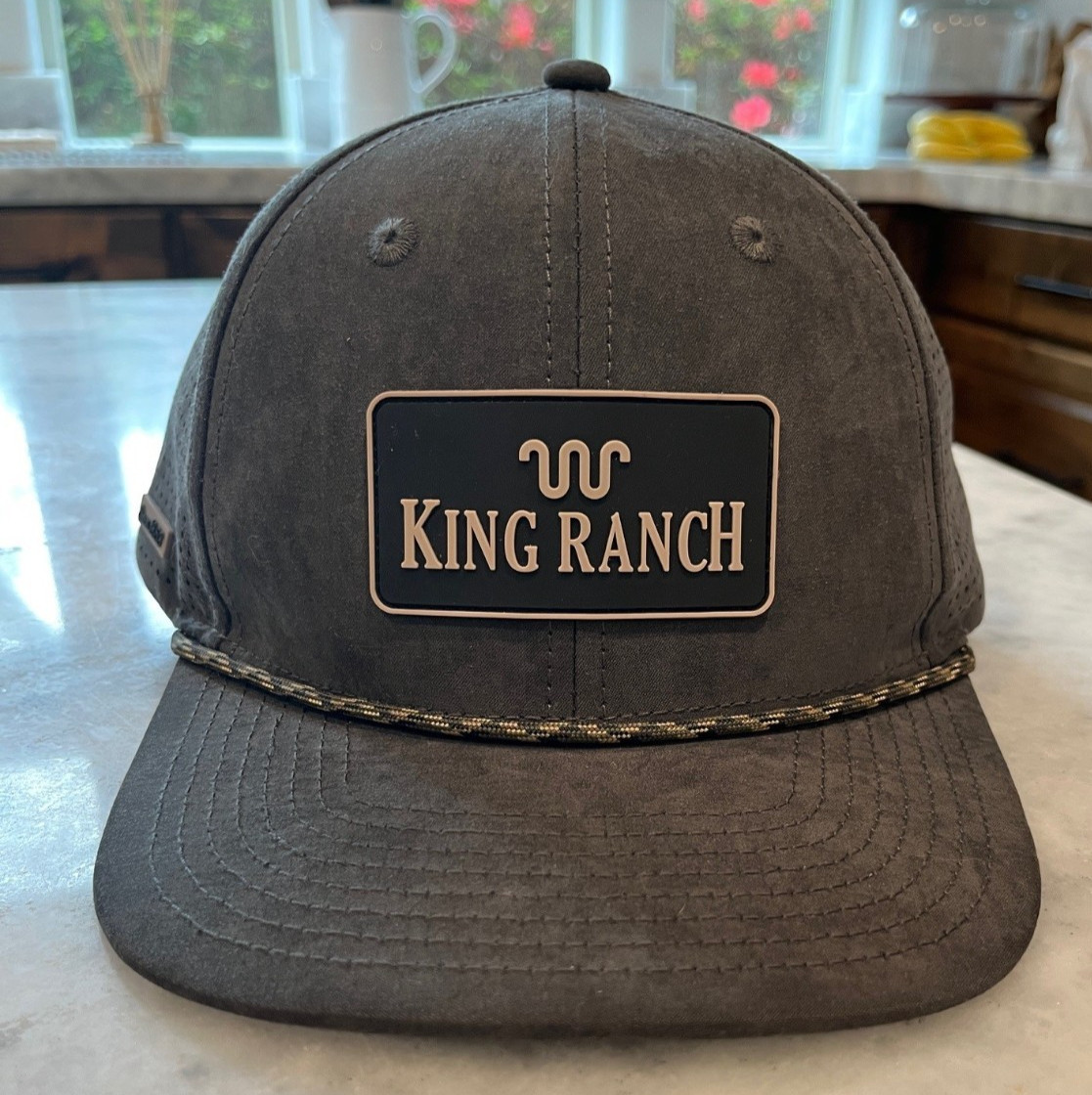 King Ranch Gray Leather Hat Rubber Patch - image 1