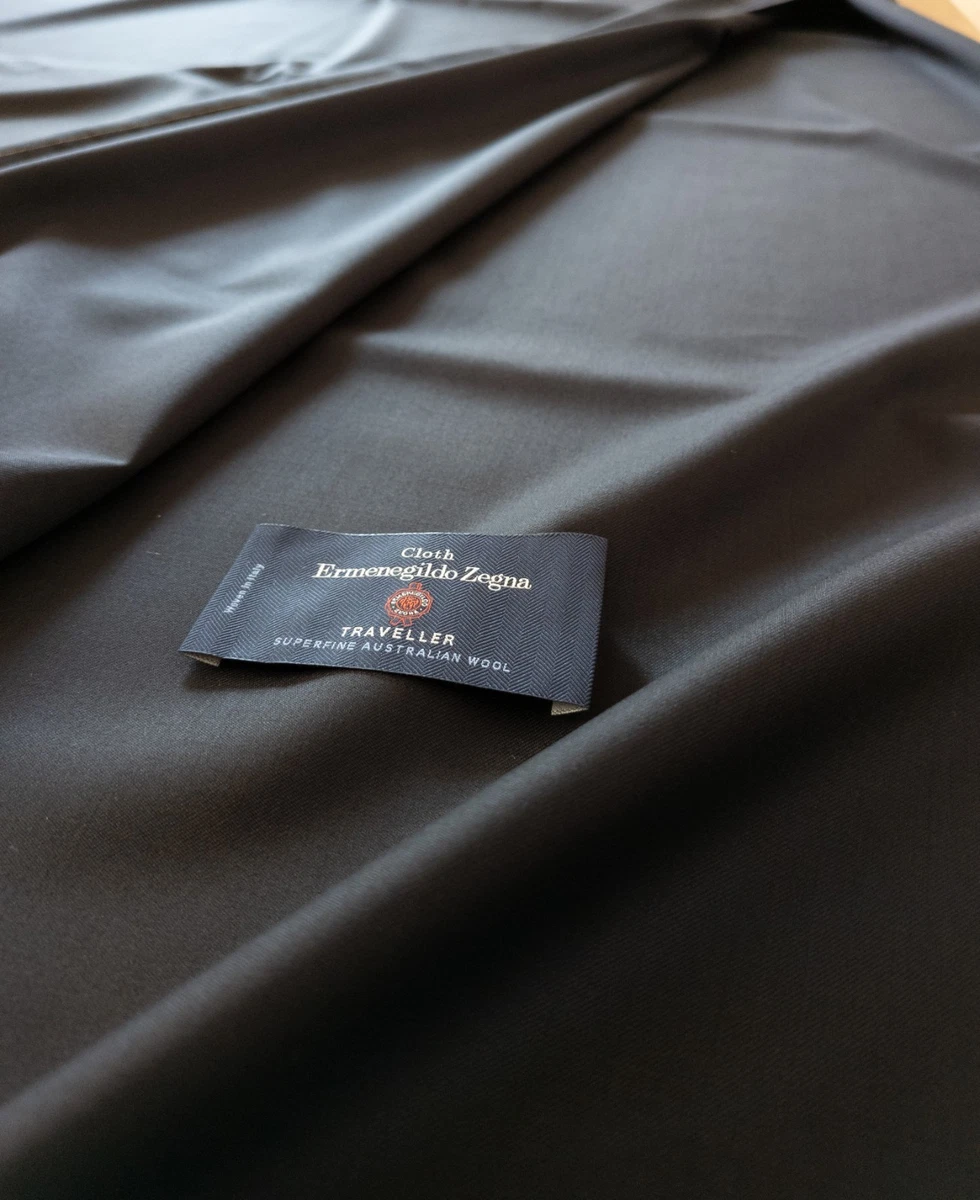 100% Wool – Ermenegildo Zegna Traveller – Solid Black – 3.60m