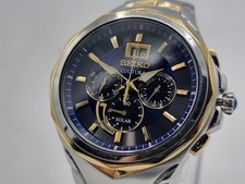 Seiko Coutura Two Tone Solar Chronograph Watch - Ref. SSC642P1