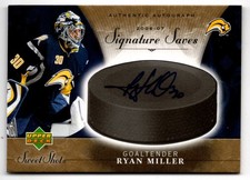 2006-07 Sweet Shot Signature Shots/Saves (A) Ryan Miller Auto Buffalo Sabres