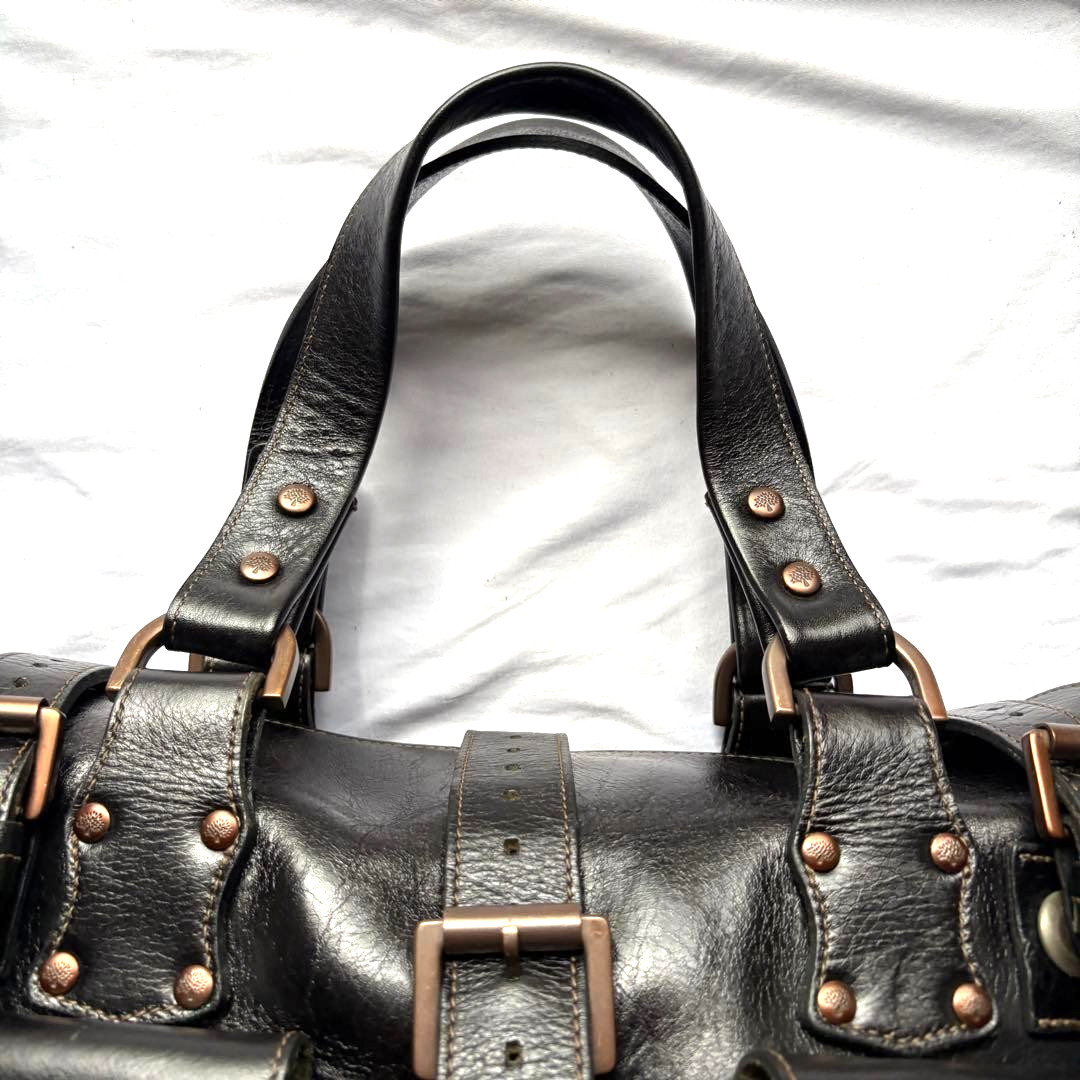 Mulberry Roxanne studs Tote Bag Shoulder Bag Dark Brown Leather Business Auth image 8