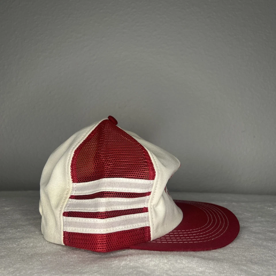 De colección Años 80 #1 Snap-On 3 Rayas Malla SOMBRERO DE CAMIONERO TRASERO A PRESIÓN Coche Camión Foto 2 de 4