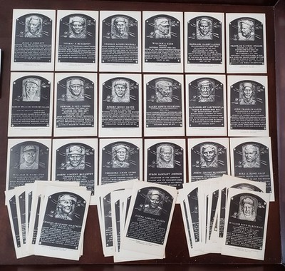 57 different 1956-63 Artvue Type 2 HOF plaque postcards - EX-NM+ Vintage Lot