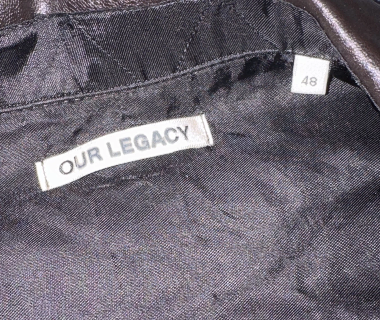 Our Legacy Brown Venice Blouson Faux Leather Jacket Mens Size 48 (Medium) image 4