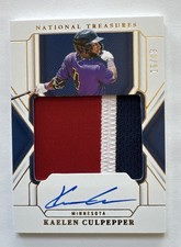 2025 Panini National Treasures Kaelen Culpepper Patch On Card Auto 16/49 Twins