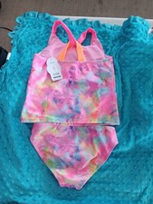 Toddler Girls 2-Piece Tankini Swimsuit Set with Tie-Dye and Unicorn