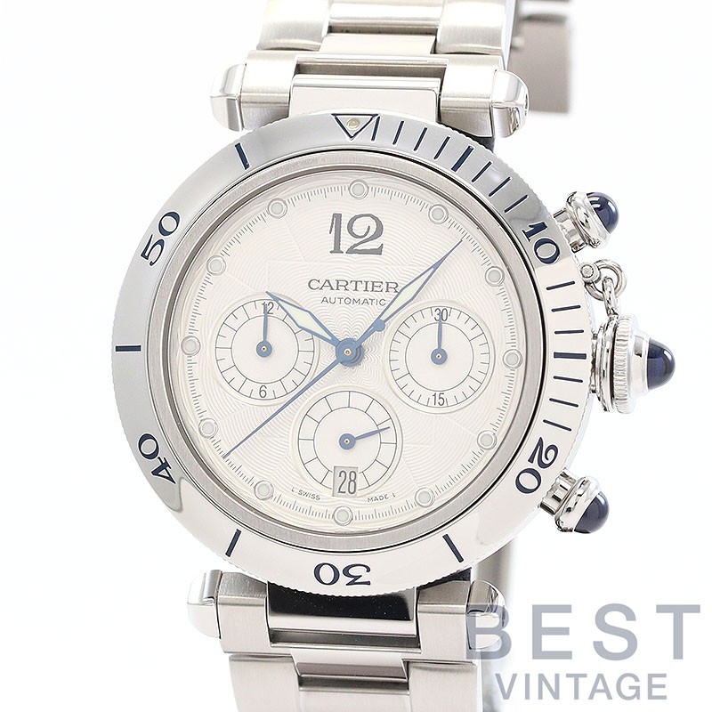 Cartier Pasha de Plongeur Chronograph W31030H3 Stainless Steel 38mm #BVW571