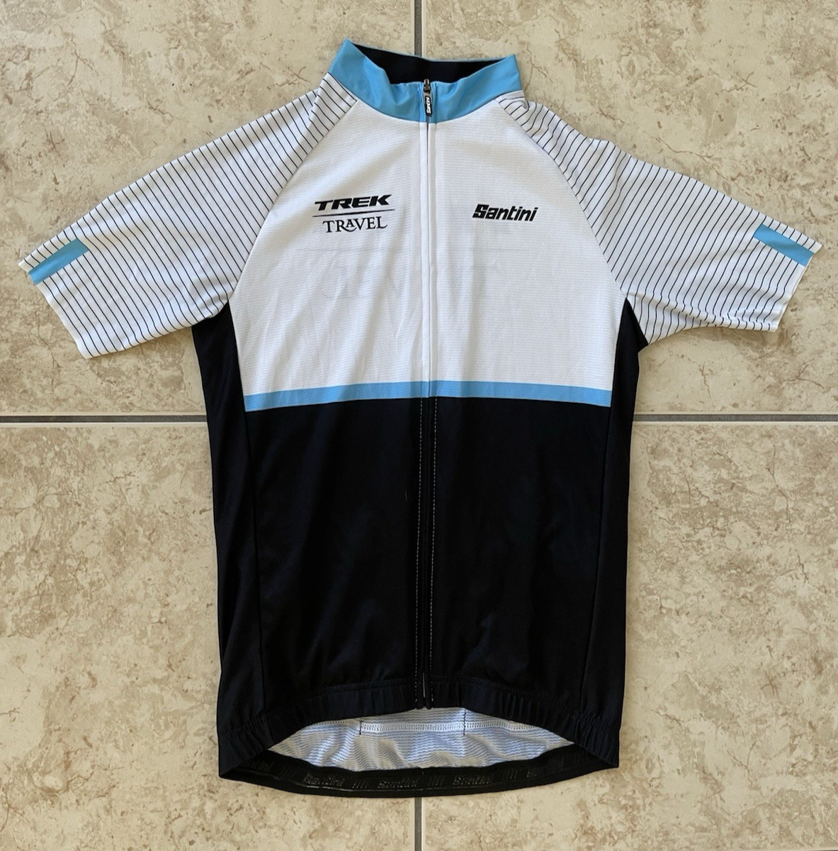 Santini Italy Men's Short Sleeve Small Light Cycling Full Zip Trek