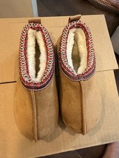 Children  s 13.5 Brown Faux Suede Loafer Slippers Faux Fur Lined Slip-On