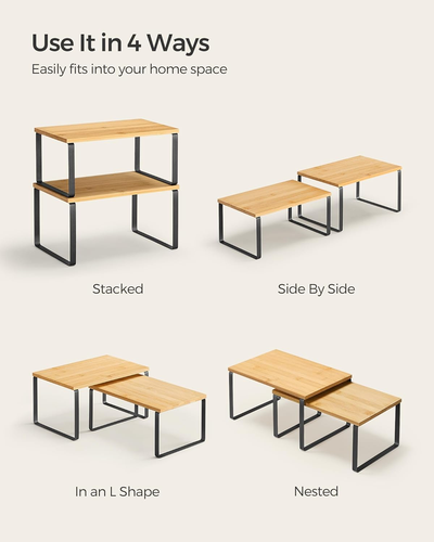 Set 2 Scaffali Organizer per Armadio - Cucina Impilabile ed Espandibile - Foto 7 di 12