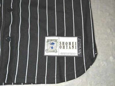 Shohei Ohtani #16 Japan Jersey Black Pinstripe Headgear Classics Shohei Ohtani #16 Japan Jersey Black Pinstripe Headgear Classics