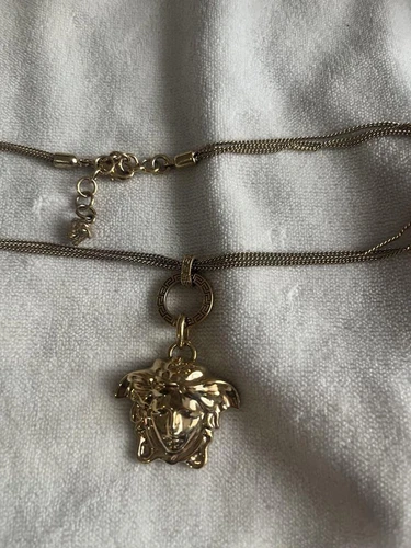 versace collana oro Medusa catena pendenti UOMO donna accessori Auth