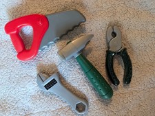Kids Pretend Play Lot of Plastic Tools Saw, Hammer, Wrench, Pliers