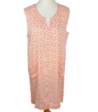 First Avenue Apricot Floral Shift Dress Sleeveless Pockets Viscose UK 16 Summer