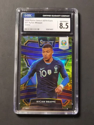 2020 Panini select Euro France Kylian Mbappe camo 54/60 CGC8.5 