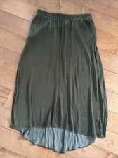DRESS BARN db Women's Green Asymmetrical Stretch Pull-On Skirt - Size M