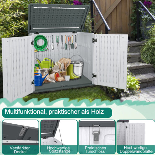 700L Mülltonnenbox Aufbewahrung Lagerbox Mülltonnenbehälter Außenlagerkasten Box - Bild 6 von 13