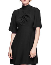 Free People Be My Baby Black Ruched Front Elbow Dress SZ 12 Womens $128
