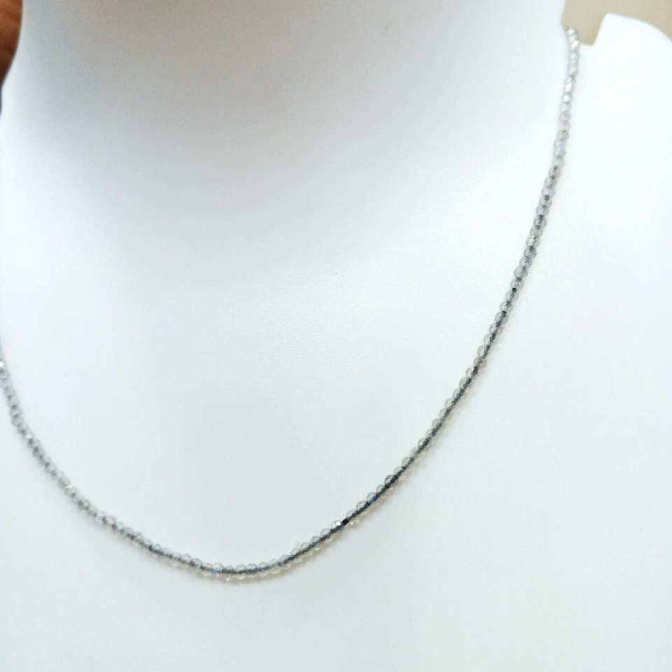 Cuentas de rondelle facetadas de labradorita natural 2 - 2,5 mm cuentas de labradorita 12-36 pulgadas Foto 4 de 4