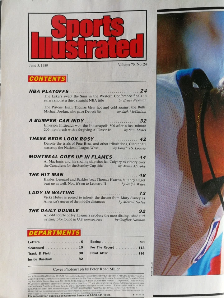 Revista Sports Illustrated 5 de junio de 1989 James Worthy NBA Playoffs Pete Rose JH2 Foto 2 de 2