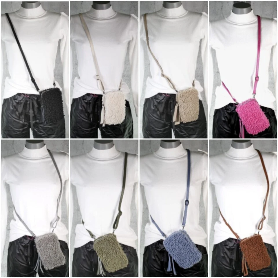 ♥️ Umhänge Cross Body Italy Plüsch Handy Smartphone Handy Teddy Tasche
