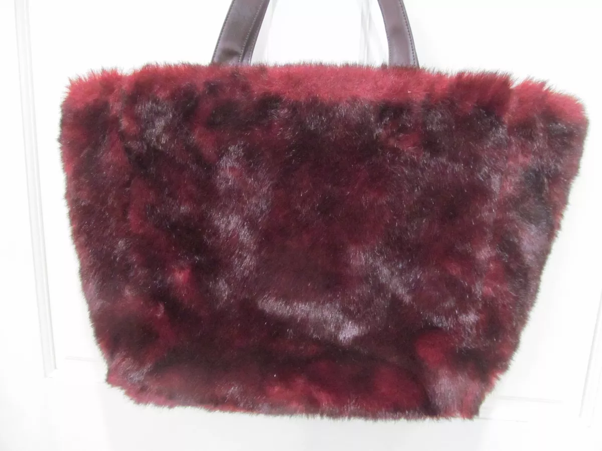 Burgundy fur bag hotsell