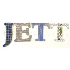 Fishing Themed Wooden Nursery Letters - Custom Signs For Fishing Nursery Kids