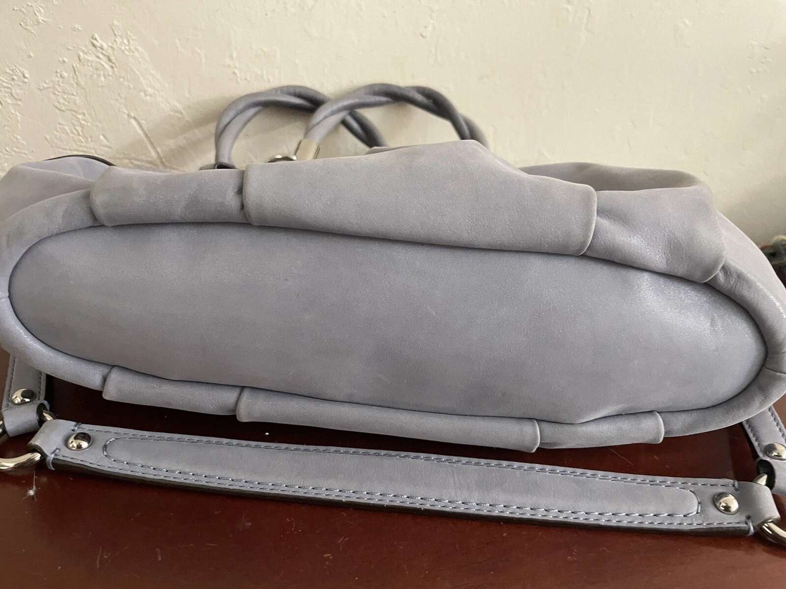 Con borsa a tracolla Flaw COACH F22563 grigio scintillante (""blu ish) in pelle morbida