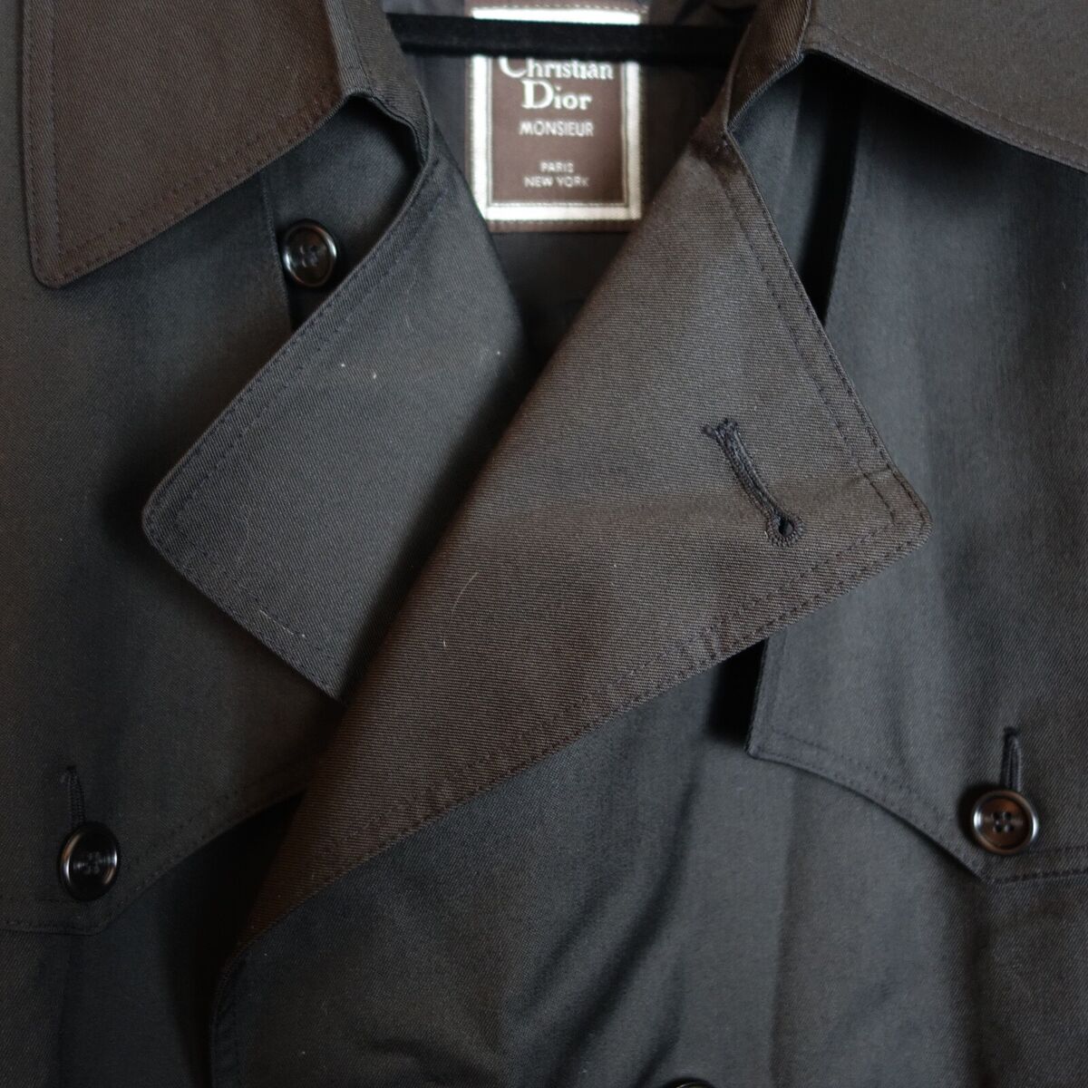 Vintage Christian Dior Monsieur Belted Trench Coat w/ Wool Vintage Christian Dior Monsieur Belted Trench Coat w/ Wool