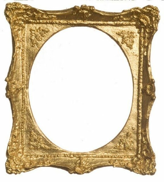 Dollhouse Miniature Ornate Picture Frame in Gold Finish by Falcon