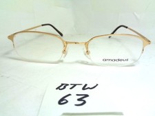 Nos Vtg AMADEUS Eyeglass Frame Half Rim Gold ASR01 Women BTW-63 