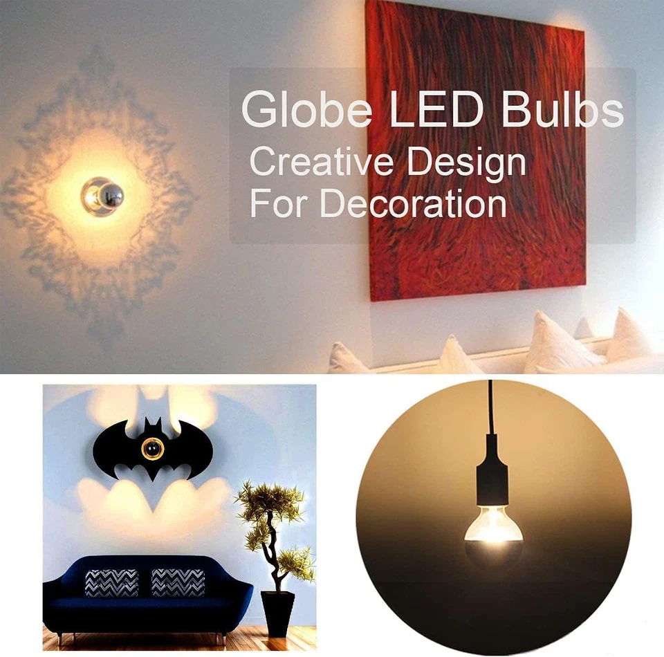 E26 Half Black Light Bulb 6W Dimmable LED Edison Bulb(60W Equivalent) - Image 3 of 4