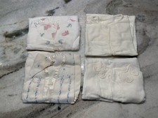 Four 1940s Baby Infant Dress Jumper Nightie Cotton Fleece Embroidered Gown