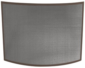 41 In Fireplace Screen 1 Panel Curved Steel Frame Heavy Gauge