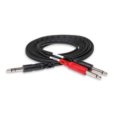Hosa STP-201 Insert Cable - 1/4 inch TRS Male to Dual 1/4 inch TS Male - 3 foot