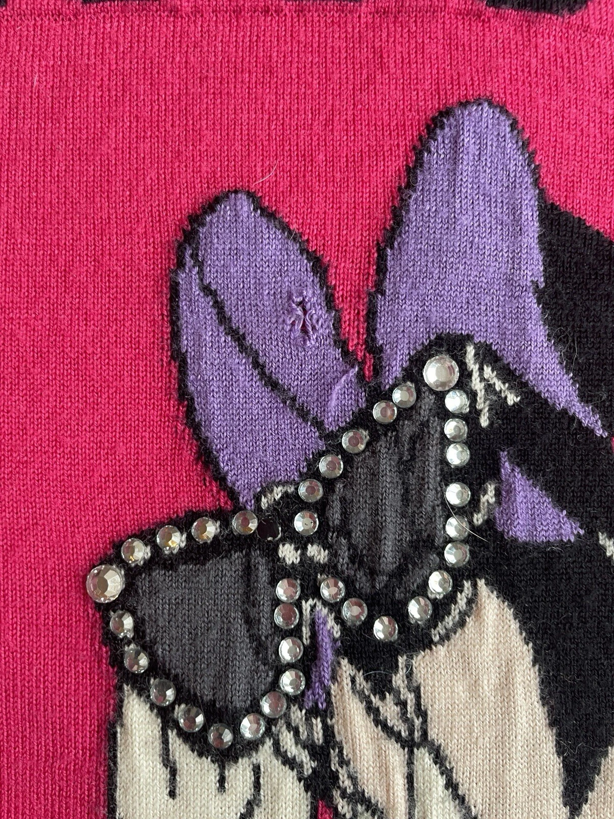 Abito maglione MOSCHINO x H&M rosa caldo Disney Minnie Mo XS 2018 *leggi descrizione*