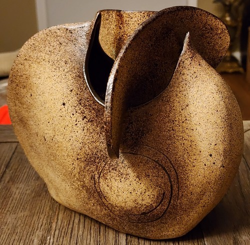 MCM ARTIST SIGNED JOAN COHEN NORTH CAROLINA POTTERY VASE W/ABSTRACT SNAIL - Picture 6 of 21